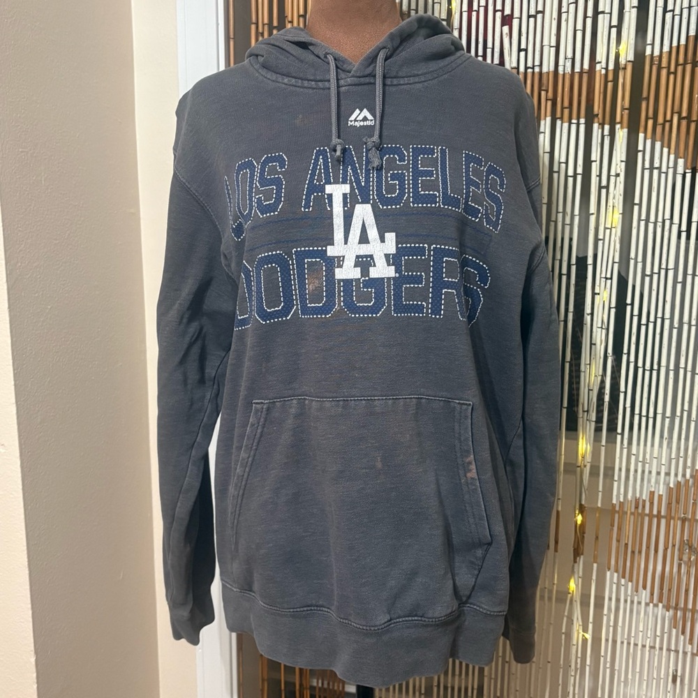 Majestic Dark Gray Los Angeles Dodgers Hoodie